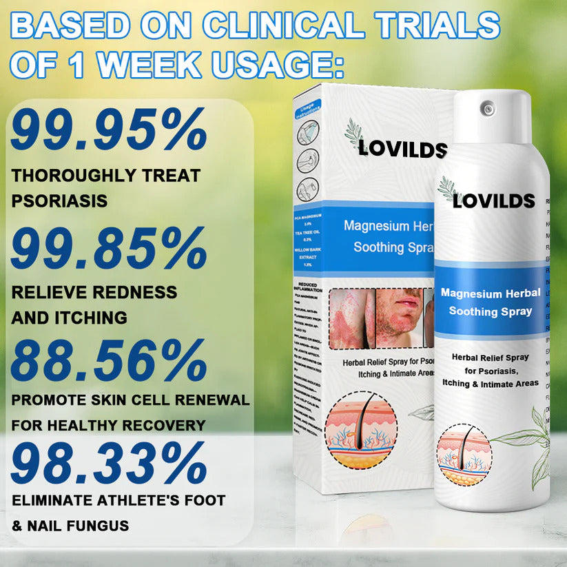 ✅ Official Store: LOVILDS® Magnesium Herbal Psoriasis Spray ⚕️ FDA Certified (Relieves psoriasis and eczema, improves bacterial infections in the genital area, treats acne and warts, relieves joint pain and neuropathic pain)