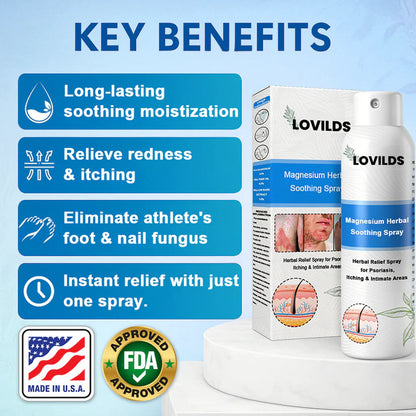 ✅ Official Store: LOVILDS® Magnesium Herbal Psoriasis Spray ⚕️ FDA Certified (Relieves psoriasis and eczema, improves bacterial infections in the genital area, treats acne and warts, relieves joint pain and neuropathic pain)